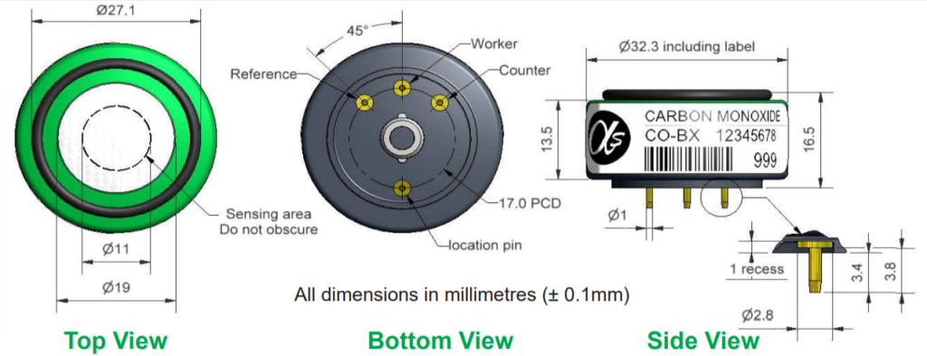 Сенсор Угарного газа CO-BX Alphasense