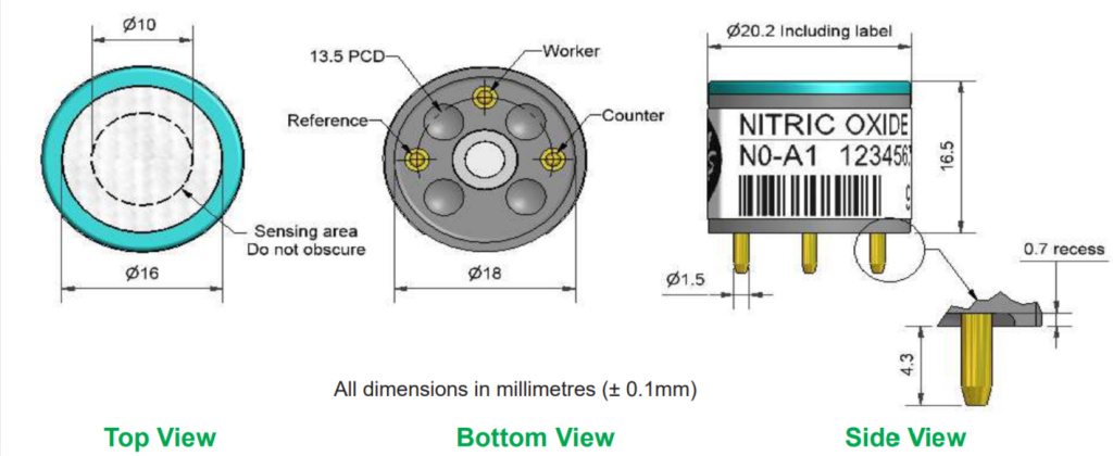 NO-A1 Alphasense сенсор Оксида азота NO