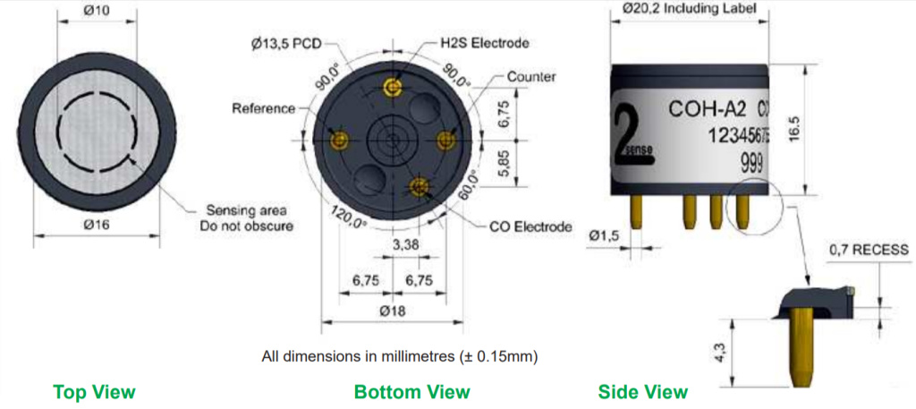 COH-A2 Alphasense Сенсор Сероводорода H2S